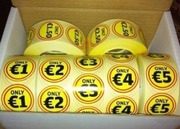 7 rolls of labels,  1000 per roll,  only €70